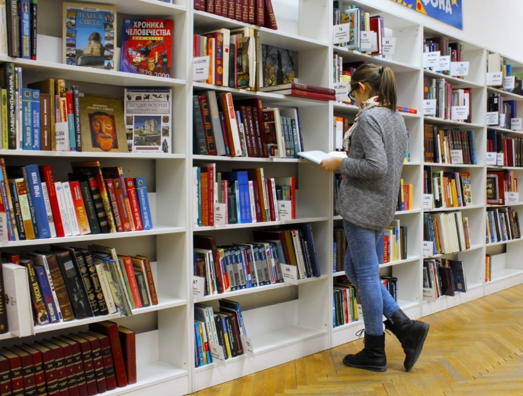 A student in the library