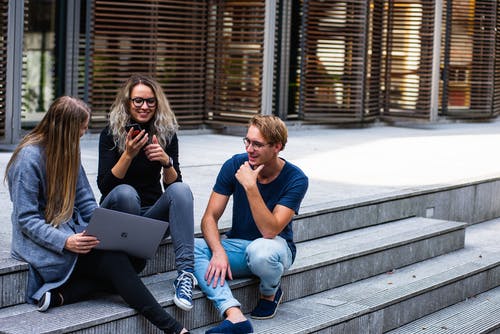 A group of students