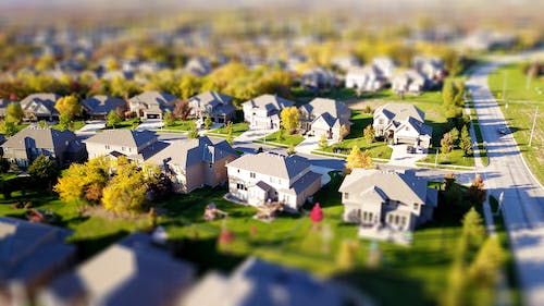 A row of miniature houses