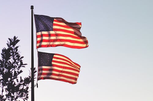 Two American flags
