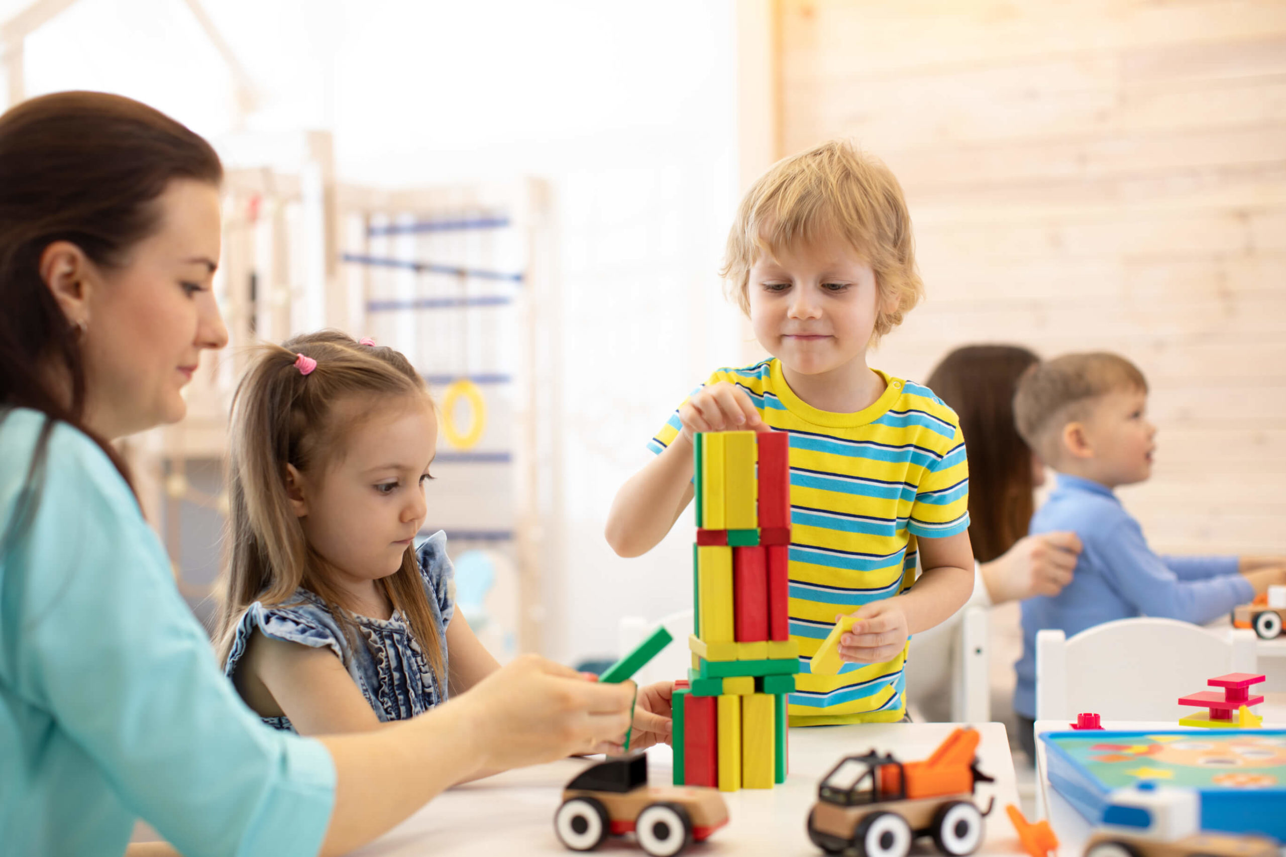 children in school with a teacher