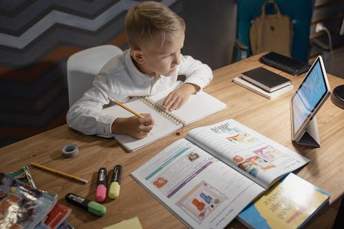 A child studying