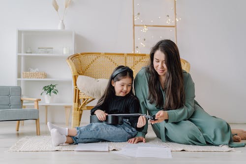 Daughter with her mother